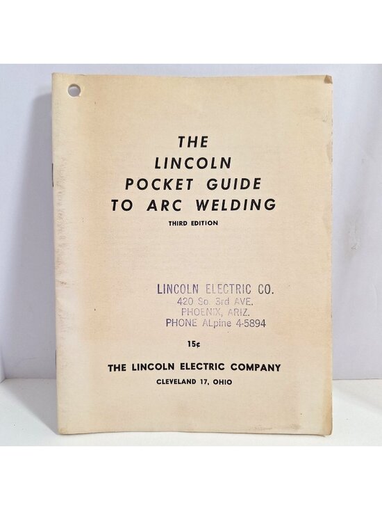 Lincoln Electric Other - The Lincoln Pocket Guide To Arc Welding Third Edition 1959 Electric Co